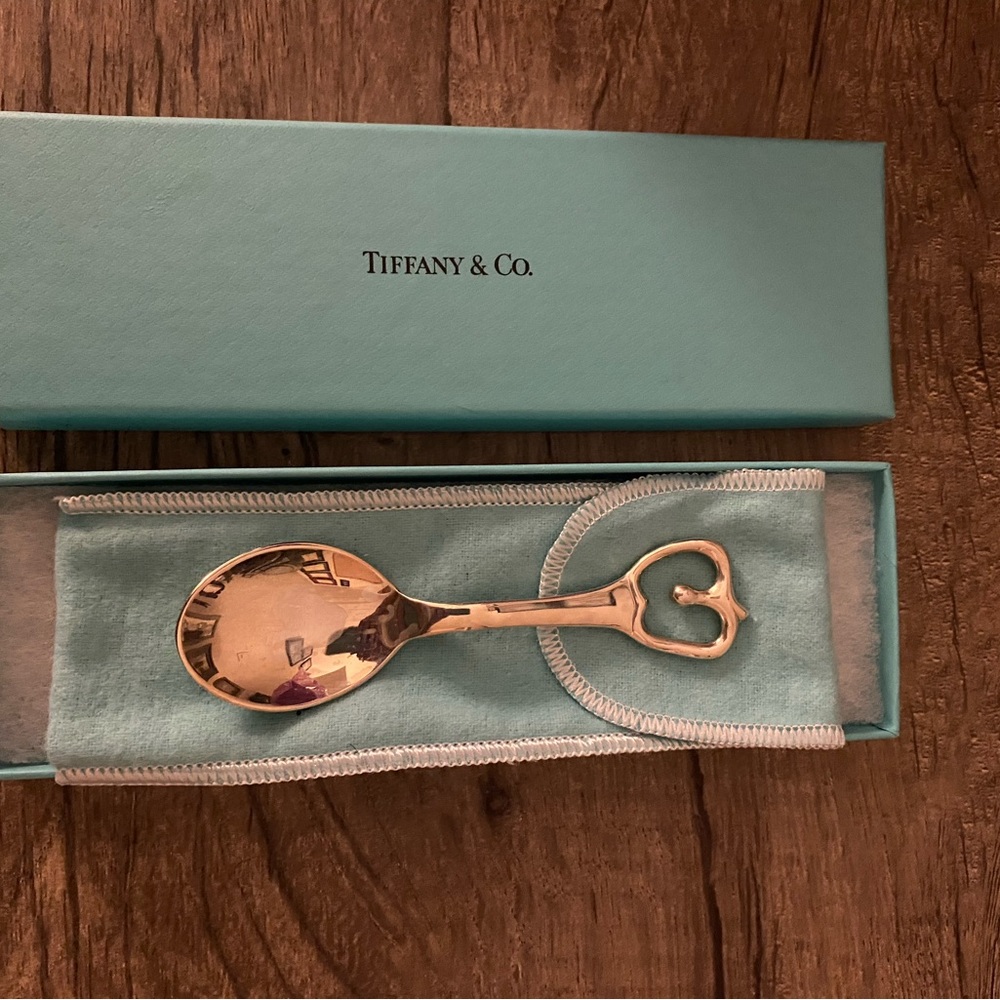 Tiffany & Co. Silver Open Heart Feeding Spoon